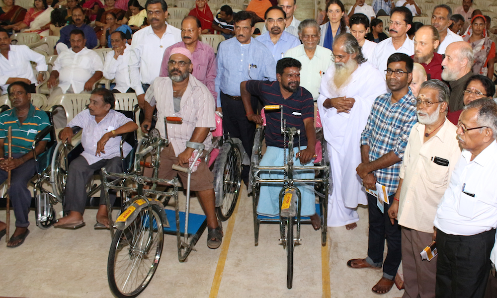 IVPT provides wheelchairs and handmover tricylces to chennai flood victim