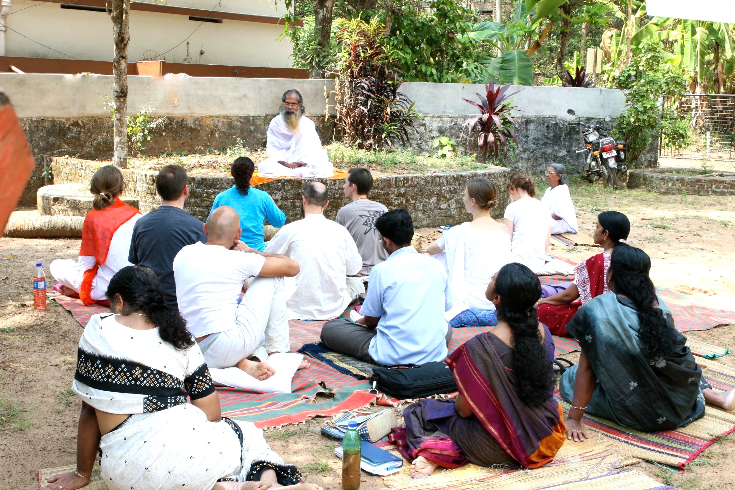 LTC class with Swami Isa outside