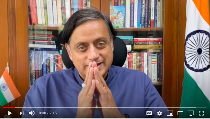 Shashi Tharoor video message